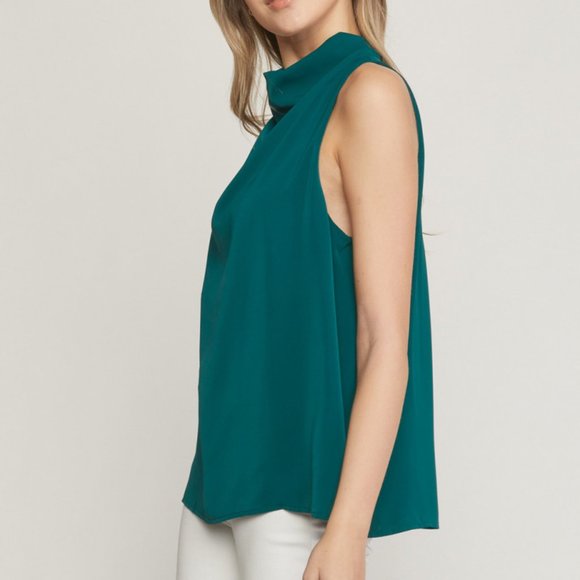 👠ENTRO Swoop Neck Top in Forest👠 - Picture 3 of 7